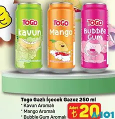 TOGO GAZLI İÇECEK GAZOZ 250 ML fiyat ve kampanya bilgisi